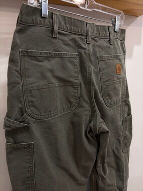 Men's Carhartt Moss Green Carpenter Pants - 33x30